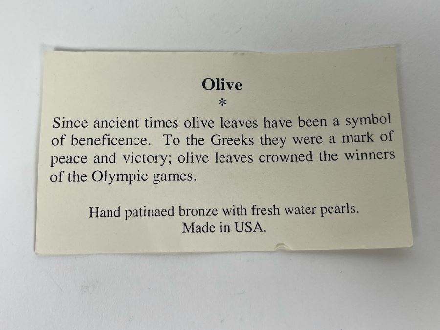 Michael Michaud Handmade Bronze With Fresh Water Pearls Olive Branch Necklace With Matching Earrings [Photo 10]