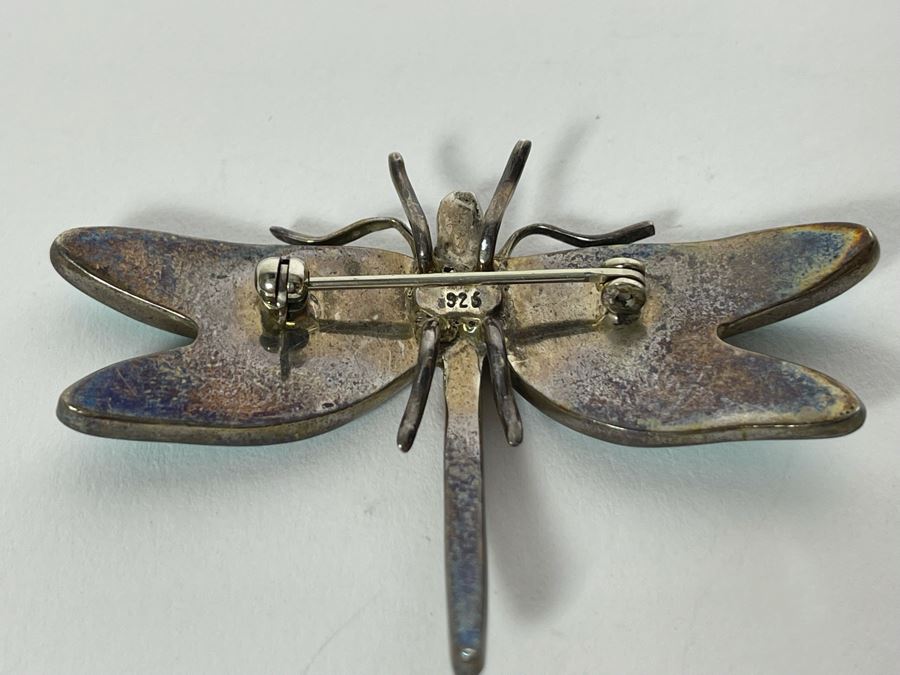 Sterling Silver Turquoise Brooch Pin 11.2g [Photo 7]