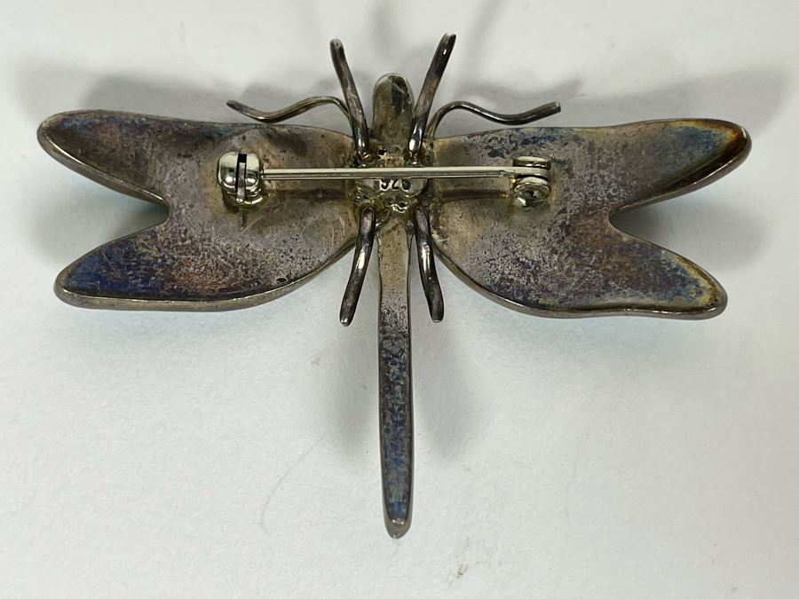 Sterling Silver Turquoise Brooch Pin 11.2g [Photo 6]