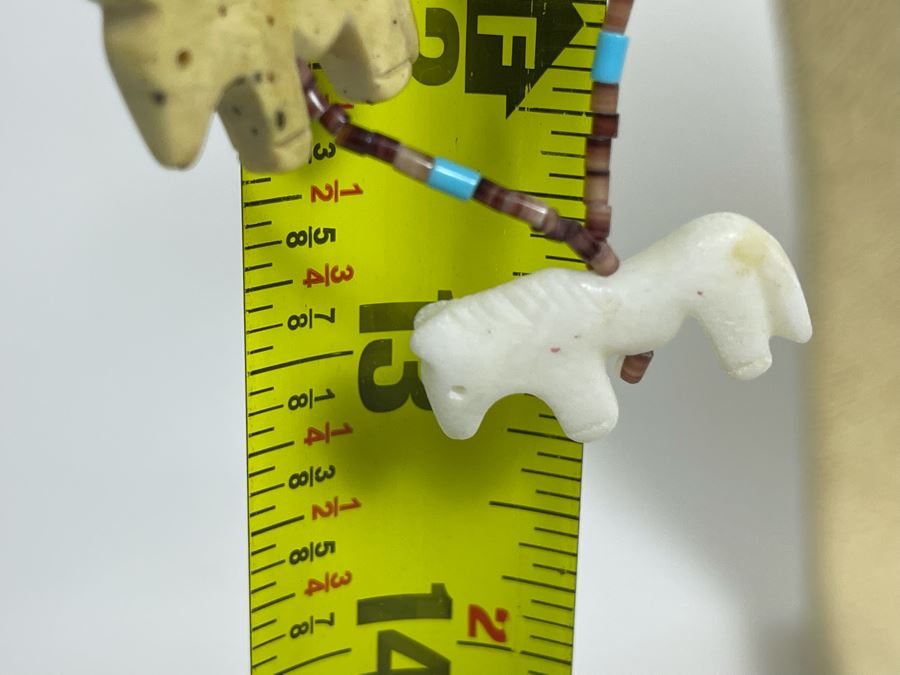 Native American Carved Stone Horse Fetish 26' Necklace [Photo 9]