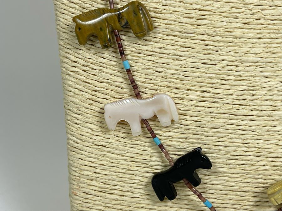 Native American Carved Stone Horse Fetish 26' Necklace [Photo 5]