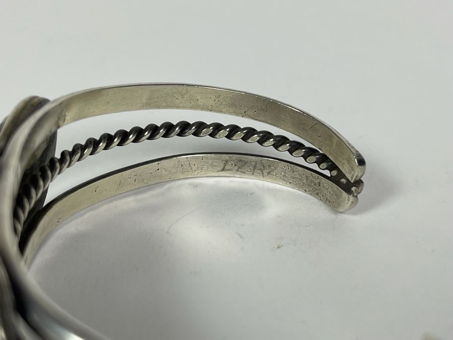 Native American Sterling Silver Turquoise Cuff Bangle 2.5W 43.4g [Photo 8]