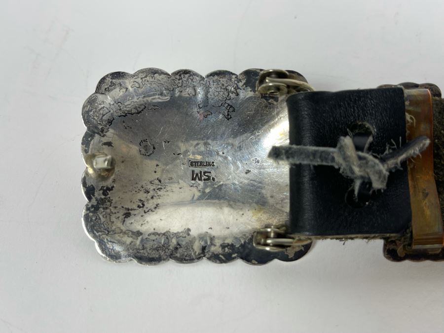 Native American Sterling Silver Turquoise Concho Belt 32'-34' 226.8g [Photo 5]