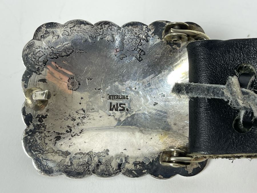 Native American Sterling Silver Turquoise Concho Belt 32'-34' 226.8g [Photo 6]