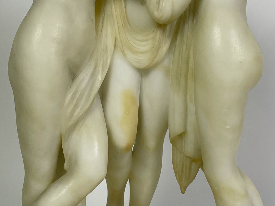 Carved Stone Sculpture After Antonio Canova 'The Three Graces' 8W X 5D X 14.5H [Photo 7]
