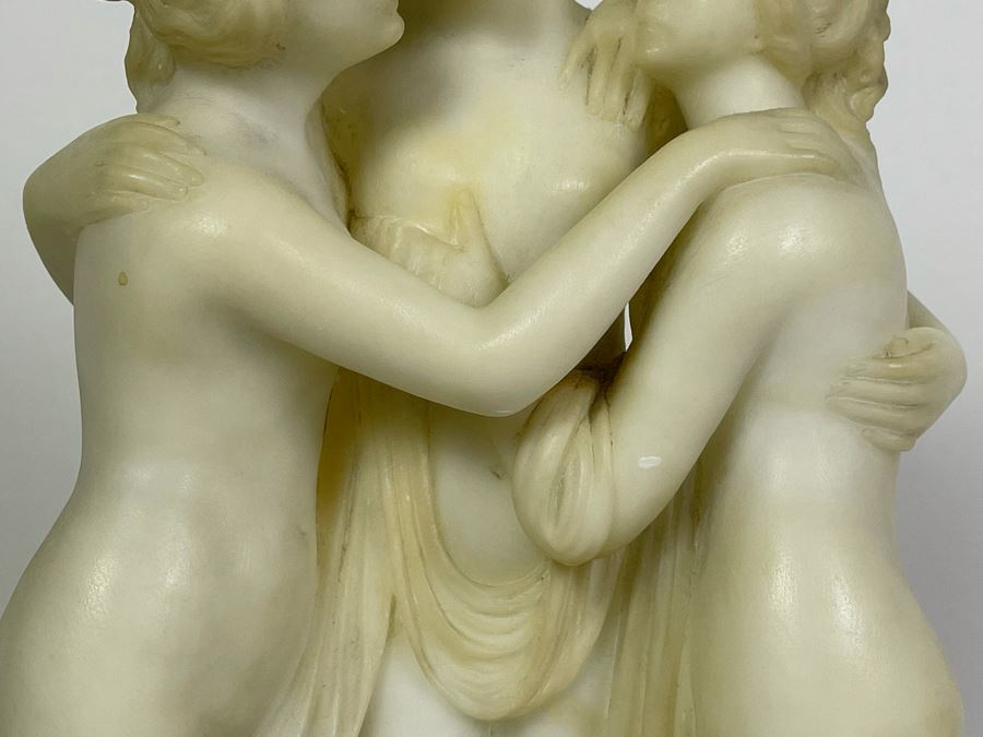 Carved Stone Sculpture After Antonio Canova 'The Three Graces' 8W X 5D X 14.5H [Photo 6]