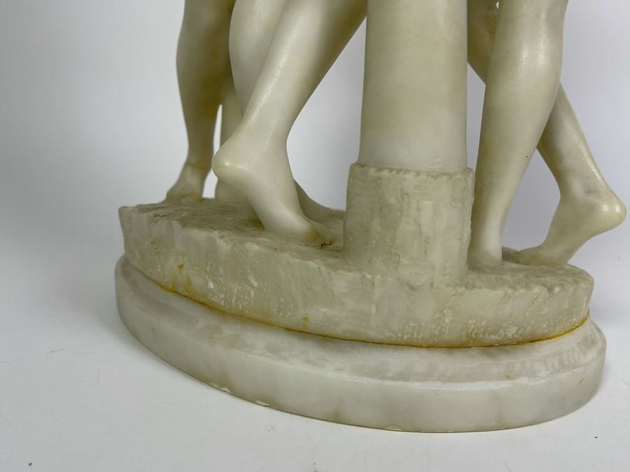 Carved Stone Sculpture After Antonio Canova 'The Three Graces' 8W X 5D X 14.5H [Photo 15]