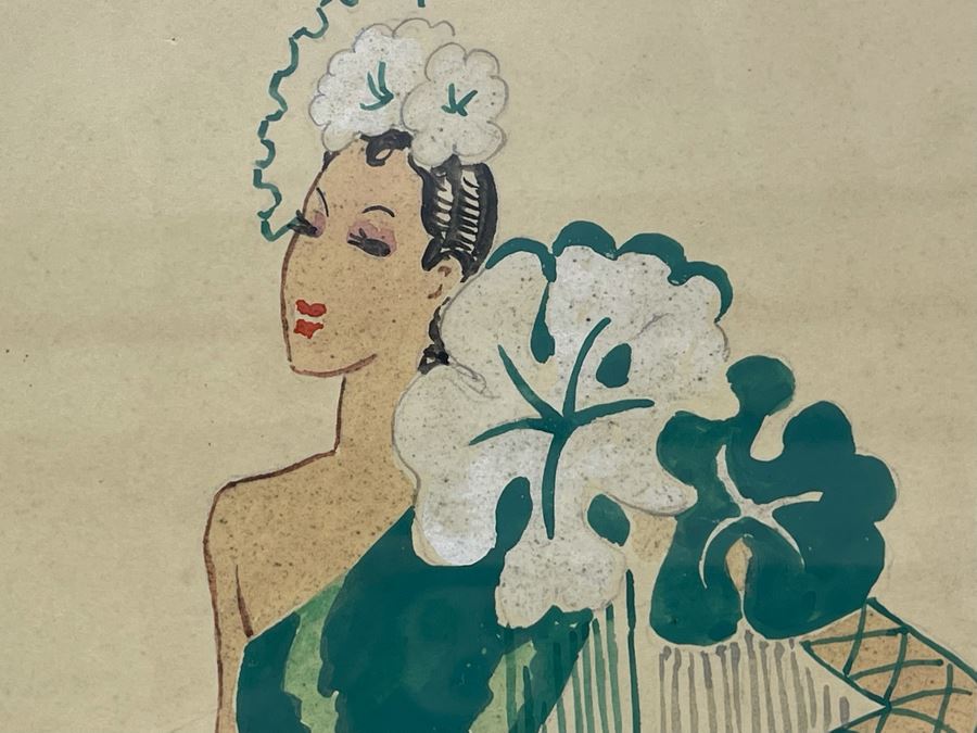 Vintage Original Costume Drawing 12 X 16.5 [Photo 5]