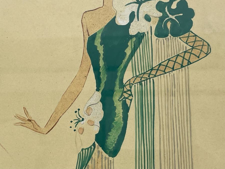 Vintage Original Costume Drawing 12 X 16.5 [Photo 6]