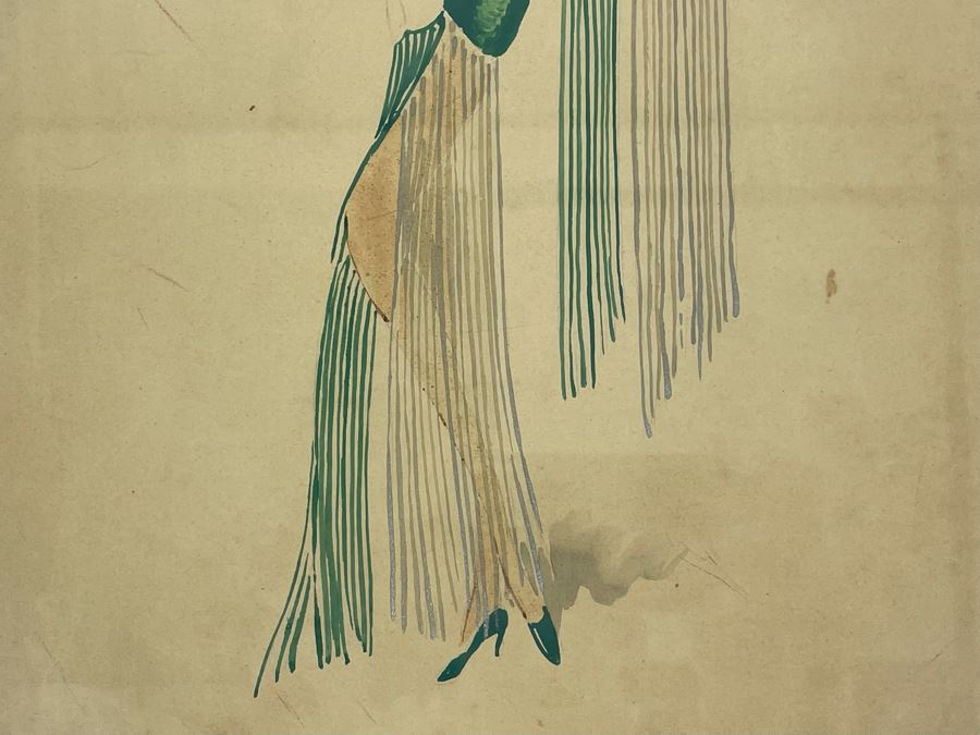 Vintage Original Costume Drawing 12 X 16.5 [Photo 7]