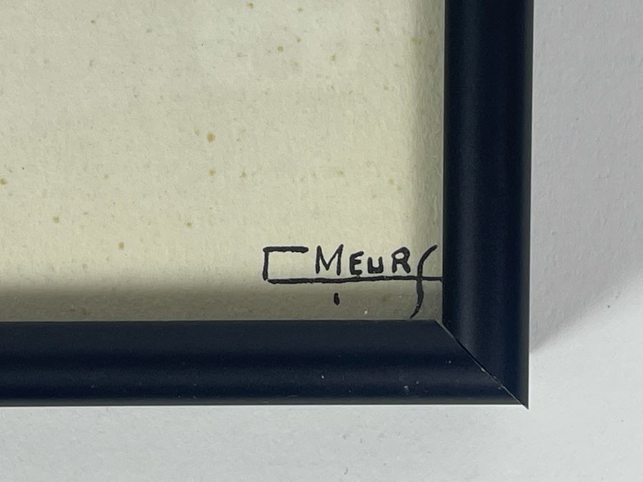 Original Nude Line Drawing C Meurs 7.5 X 10 [Photo 3]