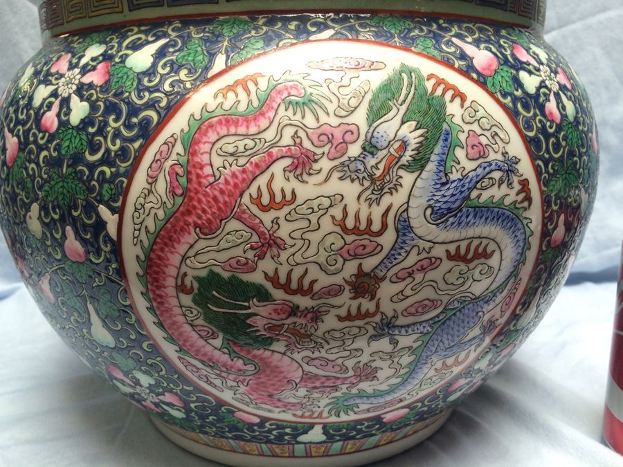 Vintage Chinese Fish Bowl Or Jardiniere [Photo 3]