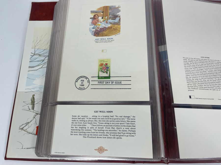 Vintage Binder Of First Day Issue Stamps Apx 37 Stamps 9 X 13 [Photo 25]