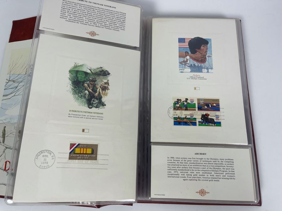 Vintage Binder Of First Day Issue Stamps Apx 37 Stamps 9 X 13 [Photo 12]