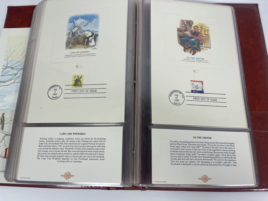 Vintage Binder Of First Day Issue Stamps Apx 37 Stamps 9 X 13 [Photo 22]