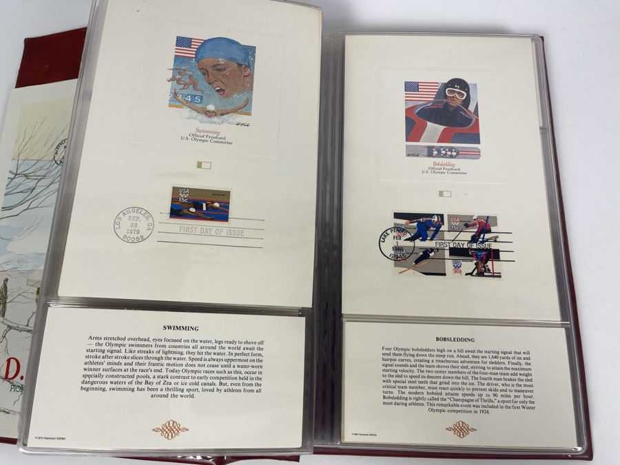 Vintage Binder Of First Day Issue Stamps Apx 37 Stamps 9 X 13 [Photo 14]