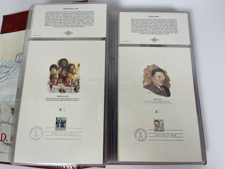 Vintage Binder Of First Day Issue Stamps Apx 37 Stamps 9 X 13 [Photo 10]