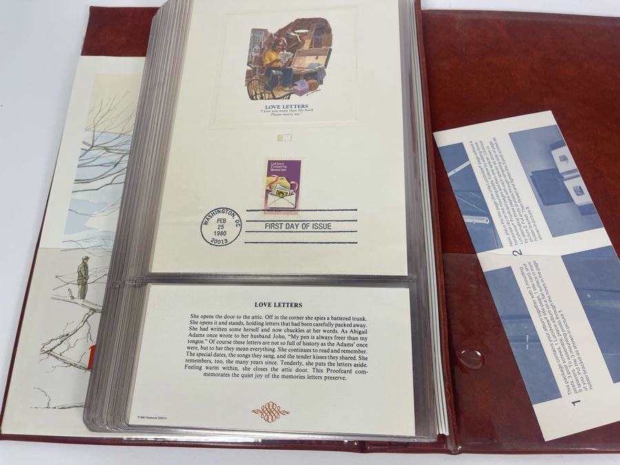 Vintage Binder Of First Day Issue Stamps Apx 37 Stamps 9 X 13 [Photo 26]