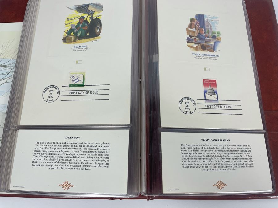 Vintage Binder Of First Day Issue Stamps Apx 37 Stamps 9 X 13 [Photo 24]