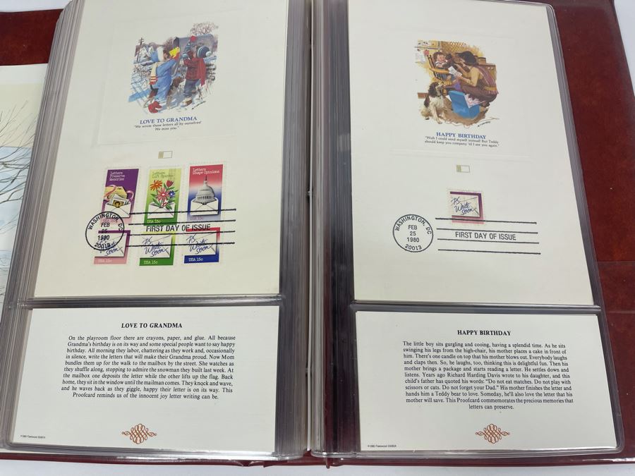 Vintage Binder Of First Day Issue Stamps Apx 37 Stamps 9 X 13 [Photo 23]