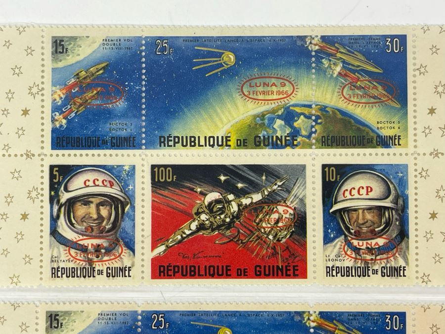 Mint Mid-century Space Age Stamps From Republique De Guinee