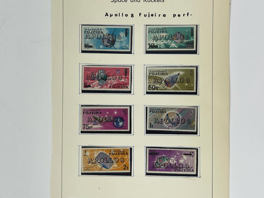 Mint Mid-Century Space Age Apollo 8 Stamps From Fujeira