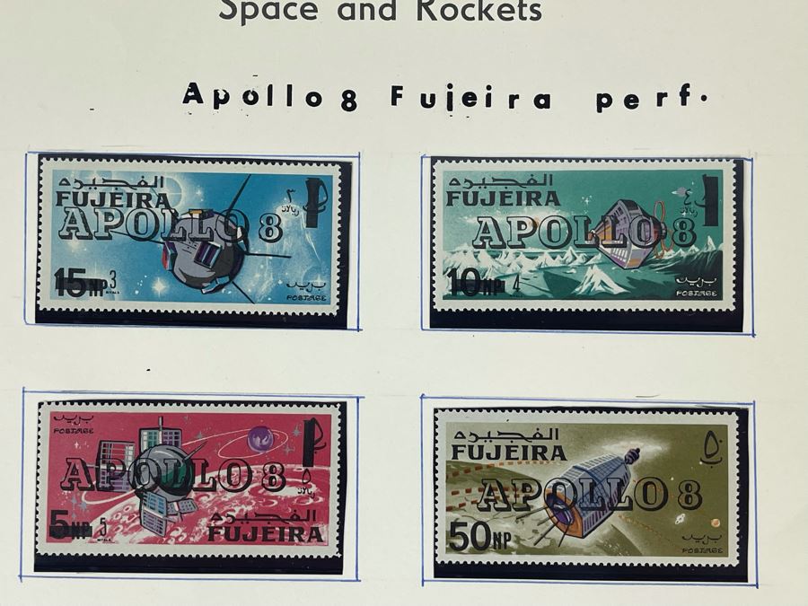 Mint Mid-Century Space Age Apollo 8 Stamps From Fujeira [Photo 4]
