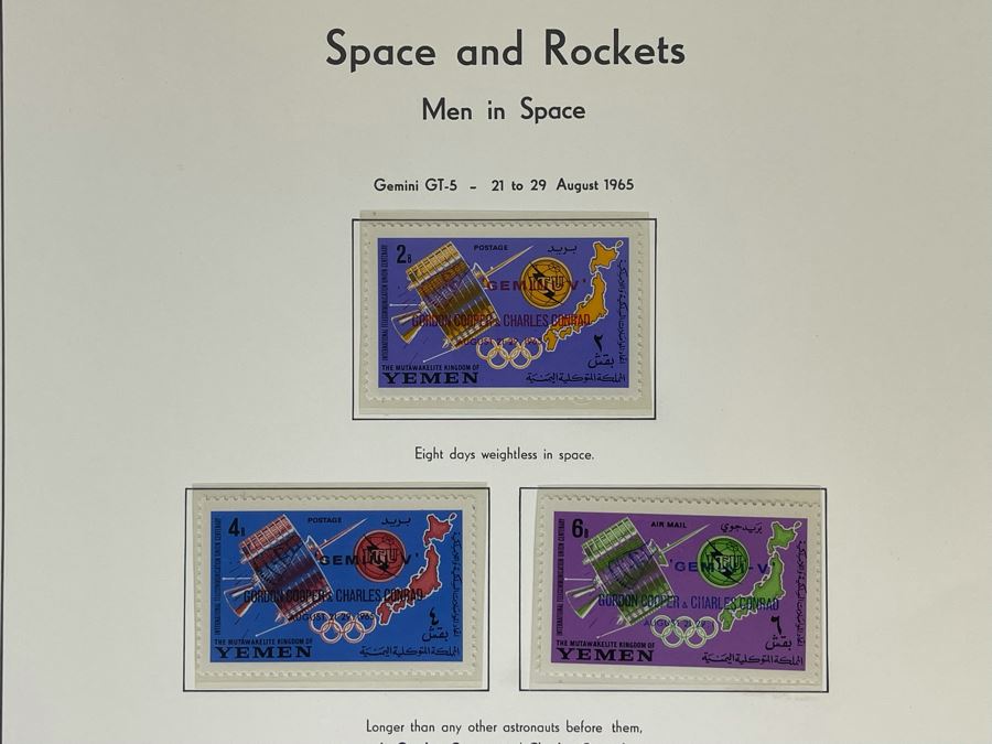 Mint Mid-Century Space Age Stamps From Yemen [Photo 3]