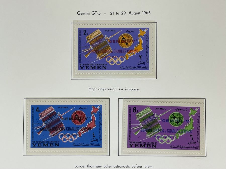 Mint Mid-Century Space Age Stamps From Yemen [Photo 4]