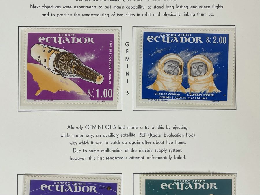 Mint Mid-Century Space Age Stamps From Ecuador [Photo 5]