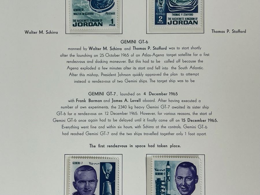 Mint Mid-Century Space Age Stamps From Jordan [Photo 4]