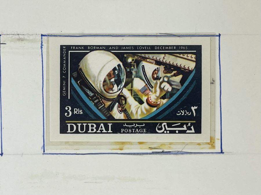 Mint Mid-Century Space Age Imperforate Stamps From Dubai Rendezvous In Space 1965 [Photo 7]