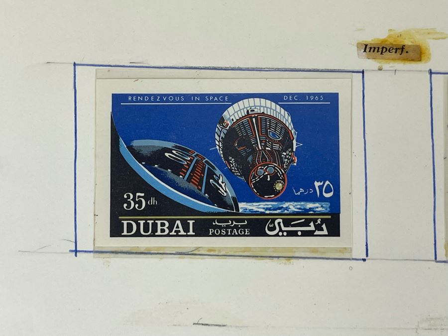 Mint Mid-Century Space Age Imperforate Stamps From Dubai Rendezvous In Space 1965 [Photo 8]