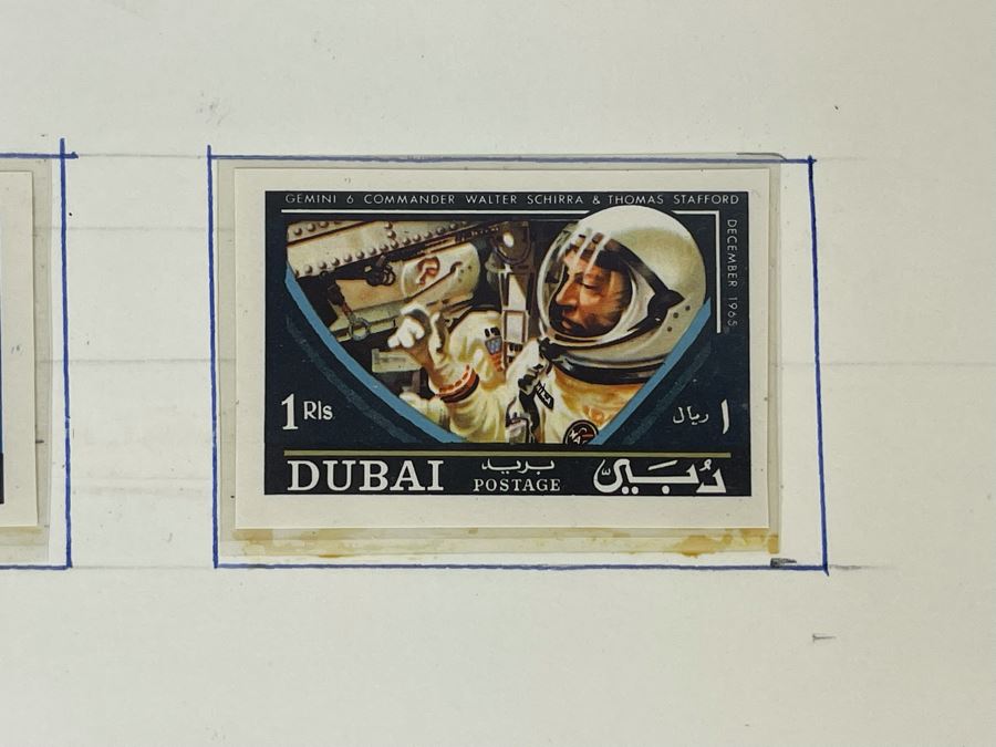 Mint Mid-Century Space Age Imperforate Stamps From Dubai Rendezvous In Space 1965 [Photo 6]