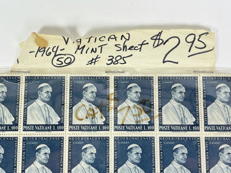 Mid-Century Mint Stamp Sheets From The Vatican, Belgium And Germany Berlin [Photo 5]
