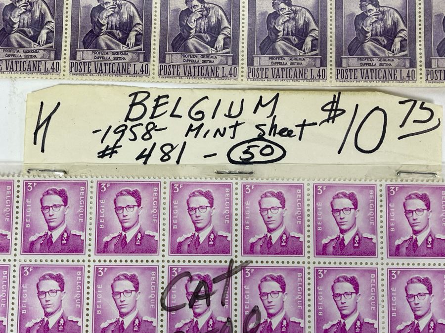 Mid-Century Mint Stamp Sheets From The Vatican, Belgium And Germany Berlin [Photo 10]