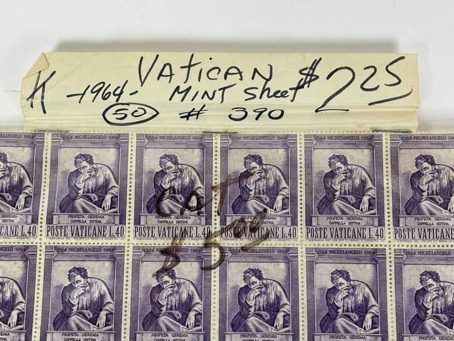 Mid-Century Mint Stamp Sheets From The Vatican, Belgium And Germany Berlin [Photo 7]