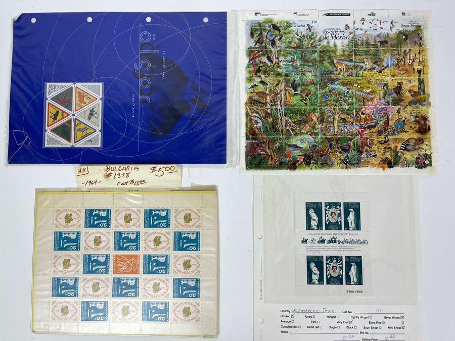 Mid-Century Mint Stamp Sheets From Bulgaria, House Of Questa, Mexico [Photo 2]