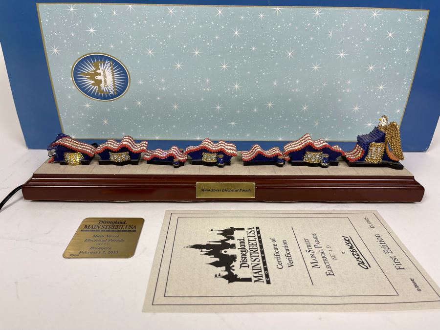 HAND SIGNED Robert Olszewski Disneyland Main Street, USA Collection: First Edition Main Street Electrical Parade (Set #5) By Robert Olszewski Disney Theme Park Attraction Miniature Model With Box And COA DL0605 (Double Signed) [Photo 2]