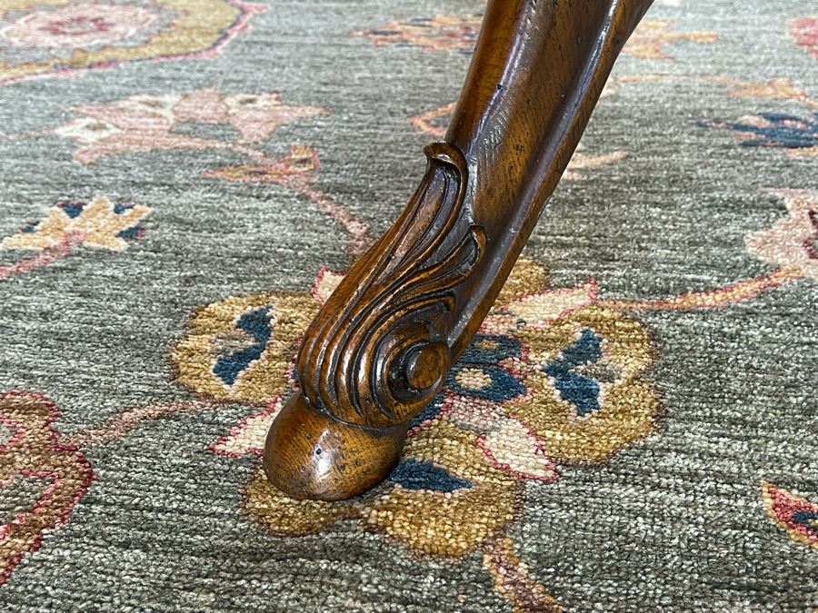 Stunning 4.5' Round Coffee Table With Gilt Brass Ormolu Mounts Glass Top Considered To Be Maitland-Smith 24.5'H [Photo 12]