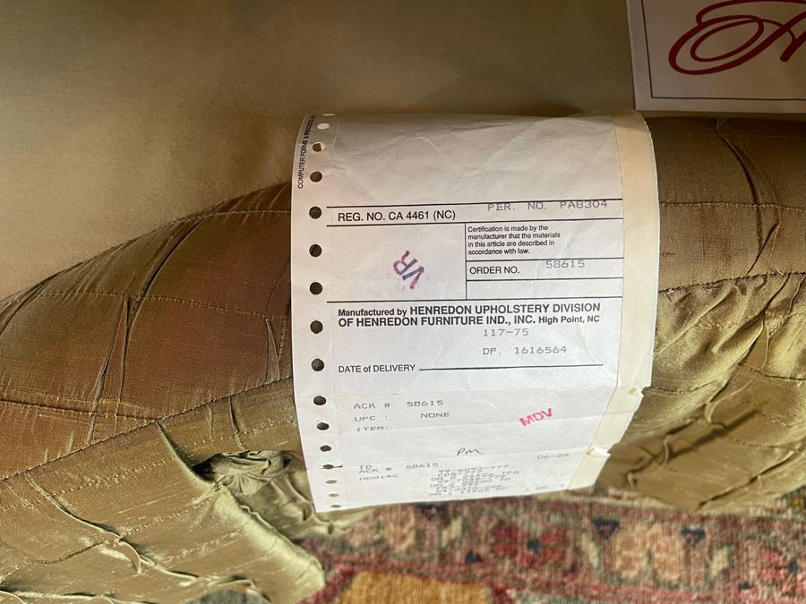 The Henredon Upholstery Collection Curved Sofa With Throw Pillows 8'W X 46'D X 34'H [Photo 9]