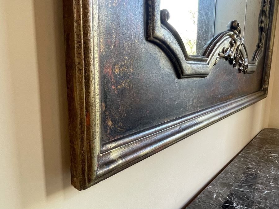 Large Exquisite Wooden Wall Mirror With Antiqued Glass 45'W X 70.5'H (1 Of 2) [Photo 11]