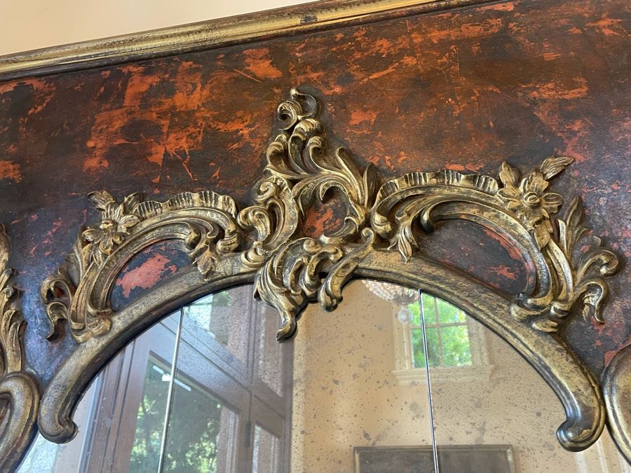 Large Exquisite Wooden Wall Mirror With Antiqued Glass 45'W X 70.5'H (2 Of 2) [Photo 7]