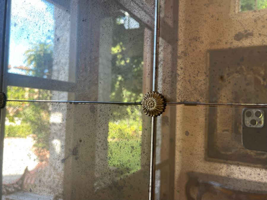 Large Exquisite Wooden Wall Mirror With Antiqued Glass 45'W X 70.5'H (2 Of 2) [Photo 9]