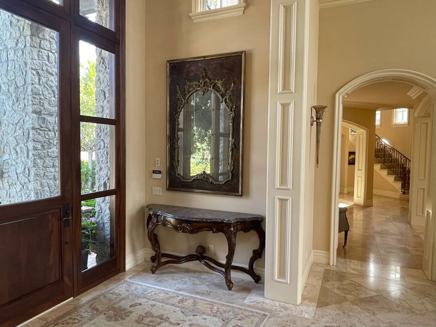 Large Exquisite Wooden Wall Mirror With Antiqued Glass 45'W X 70.5'H (2 Of 2) [Photo 2]