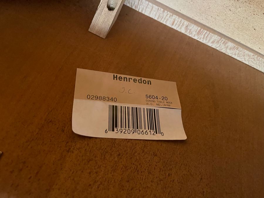 Stunning Henredon Furniture Formal Wooden Parquetry Dining Table With Ten Henredon Formal Dining Chairs 90'L (W/O Leaves) X 52'W - Comes With Two 22' Leaves - Total Length With Leaves 11' 2' [Photo 36]