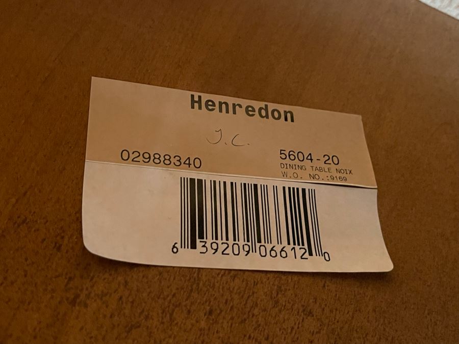 Stunning Henredon Furniture Formal Wooden Parquetry Dining Table With Ten Henredon Formal Dining Chairs 90'L (W/O Leaves) X 52'W - Comes With Two 22' Leaves - Total Length With Leaves 11' 2' [Photo 37]