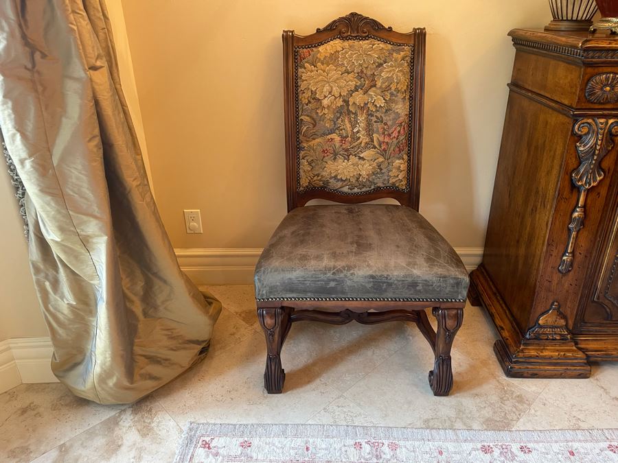 Stunning Henredon Furniture Formal Wooden Parquetry Dining Table With Ten Henredon Formal Dining Chairs 90'L (W/O Leaves) X 52'W - Comes With Two 22' Leaves - Total Length With Leaves 11' 2' [Photo 25]