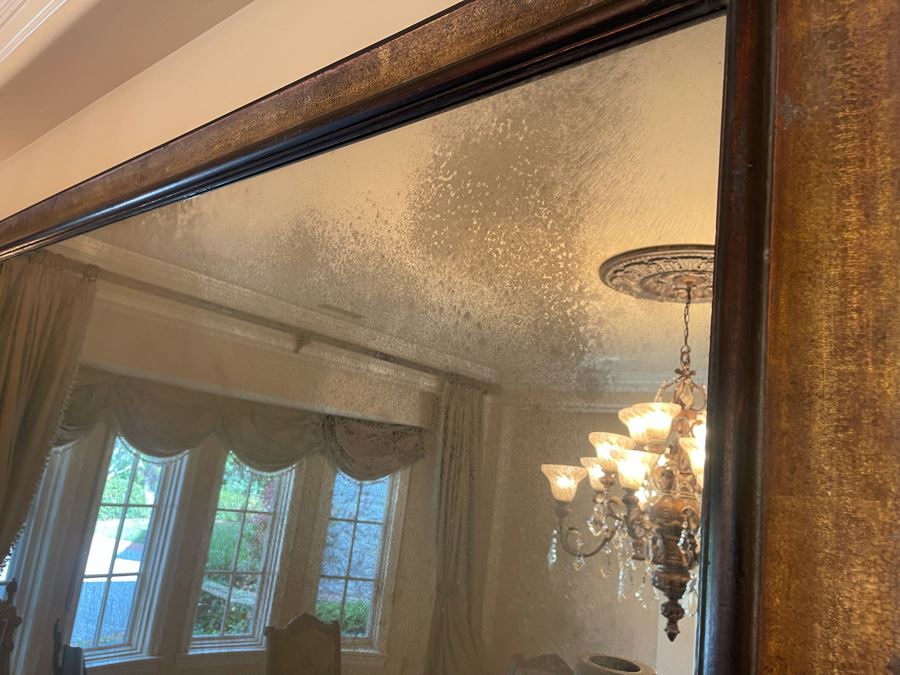 Very Large Wooden Antiqued Glass Wall Mirror (Measurements Will Be Posted Later) [Photo 10]