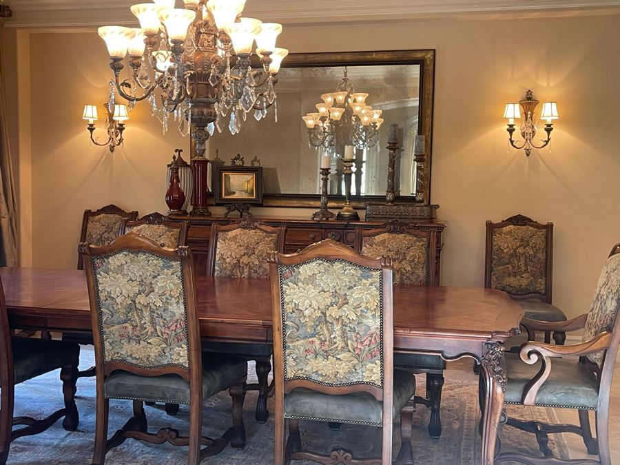 Very Large Wooden Antiqued Glass Wall Mirror (Measurements Will Be Posted Later) [Photo 13]